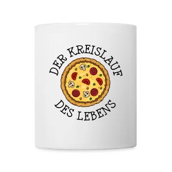 Pizza Pizzeria Salami Italienisch Essen Sprüche - Tasse - Weiß - Vorne