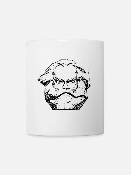 Karl Marx | Abstraktes Distressed Gesichtsdesign - Tasse - Weiß