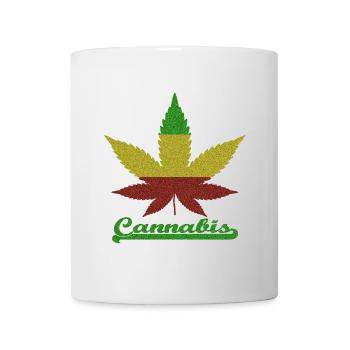 Feuille de Cannabis / Or Rouge Vert - Mug blanc - blanc - Devant
