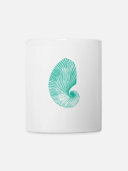 Motif d'Escargot Abstrait Teal - Mug blanc - blanc