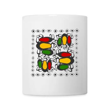 Motif coloré abstrait sur noir - Mug blanc - blanc - Devant