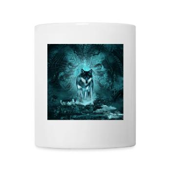 Awesome wolf at night - Mug - white - Front