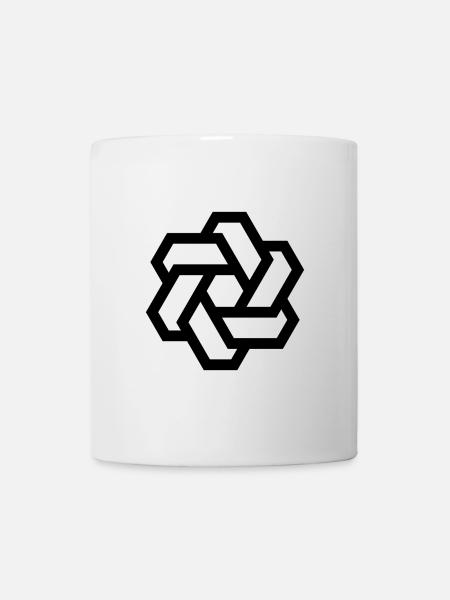 Hexagon - Kreis - Logo - Tasse - Weiß
