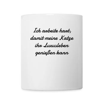 katze - Luxusleben einer Katze - Tasse - Weiß - Vorne