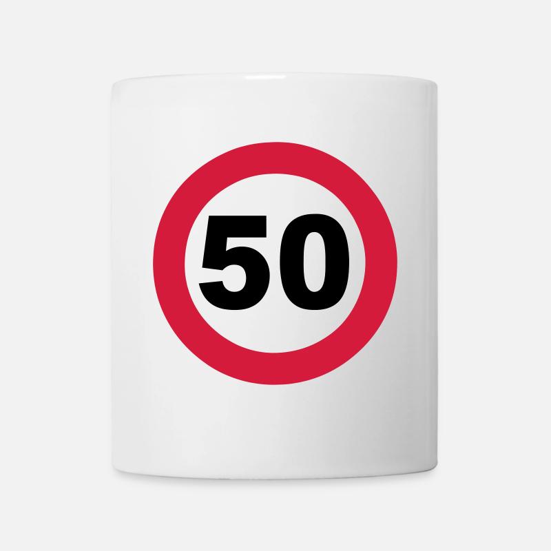 50th Birthday , 50 Years , Traffic Sign 50 (25) - Mug - white