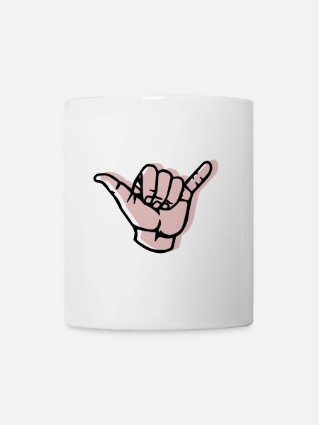 Hand - Shaka - Versatz - Tasse - Weiß