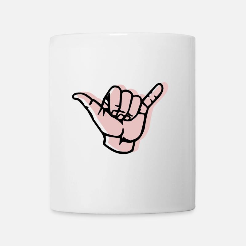 Hand - Shaka - Versatz - Tasse - Weiß