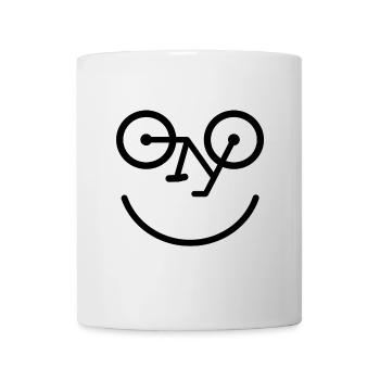 Bicycle face bike laugh funny smile gift - Mug - white - Front