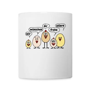 Frohe Ostern Osterküken Lustig Spruch Osterfest - Tasse - Weiß - Vorne