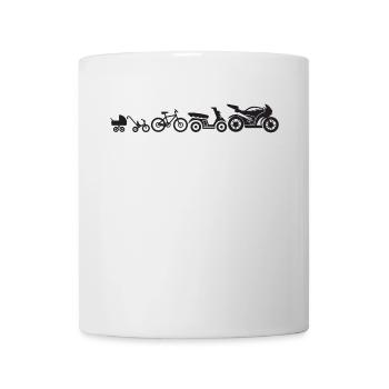 Motorrad Evolution Entwicklung Motorräder Lustig - Tasse - Weiß - Vorne