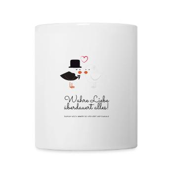 Wahre Liebe Tauben Hochzeitspaar Spruch Jahrestag - Tasse - Weiß - Vorne