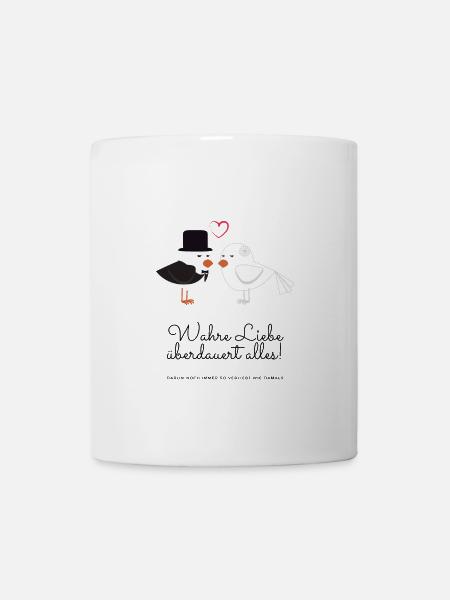 Wahre Liebe Tauben Hochzeitspaar Spruch Jahrestag - Tasse - Weiß
