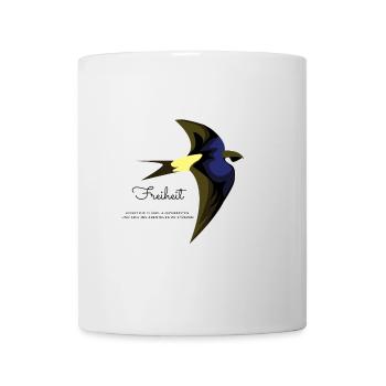 Schwalbe Freiheit Flügel ausbreiten Abenteuer - Tasse - Weiß - Vorne