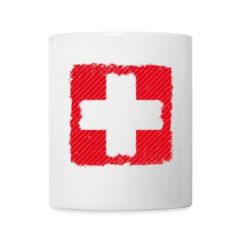 Schweiz Schweizerkreuz Suisse Schweizer Fahne - Tasse - Weiß - Vorne