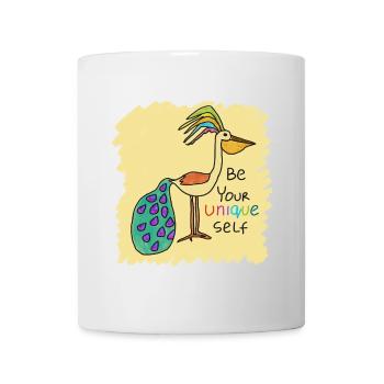 Schöner Vogel, lustig, speziell, einzigartig mit Text - Tasse - Weiß - Vorne