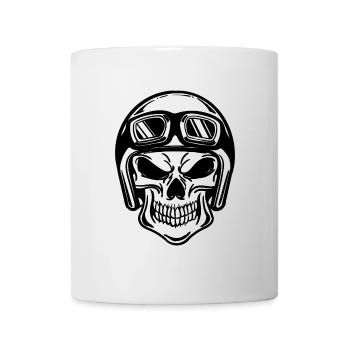 Crâne moto biker casque motos sauvage cool - Mug blanc - blanc - Devant