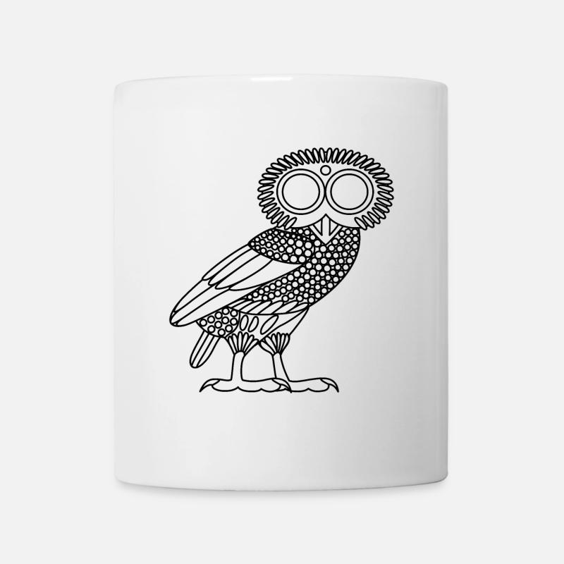 Chouette d'Athéna [Blanche (chouette uniquement)] - Mug blanc - blanc