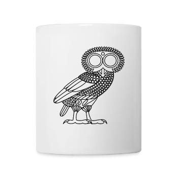 Owl of Athena [Black Outline (owl only)] - Mug - white - Front