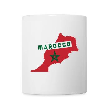 Marokko Landkarte mit Nationalflagge - Tasse - Weiß - Vorne