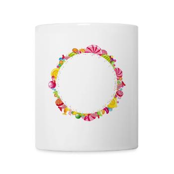A round frame of sweets for your own texts - Mug - white - Front