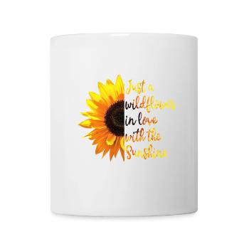 Sonnenblume Inspirierendes Zitat - Tasse - Weiß - Vorne