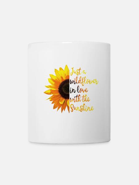 Sonnenblume Inspirierendes Zitat - Tasse - Weiß