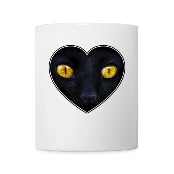 Cat face in heart - Mug - white - Front