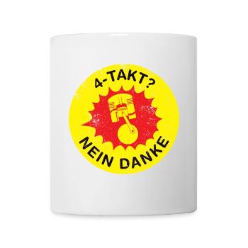 4-Takt nein danke ultimatives Ossi Schrauber Motiv - Tasse - Weiß - Vorne