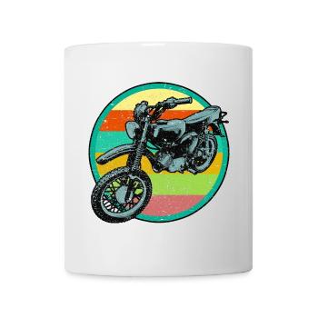 Retro Moped Relief Patch 3D used look - Tasse - Weiß - Vorne