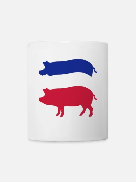Porc tricolore rayé - Mug blanc - blanc