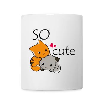 Cat cuddle and naughty dog - Mug - white - Front