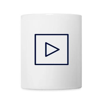 Quadratisches Play-Symbol Design - Tasse - Weiß - Vorne