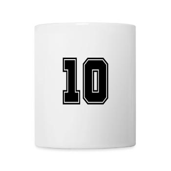 10 numéro de maillot numéro de football de football de style universitaire - Mug blanc - blanc - Devant