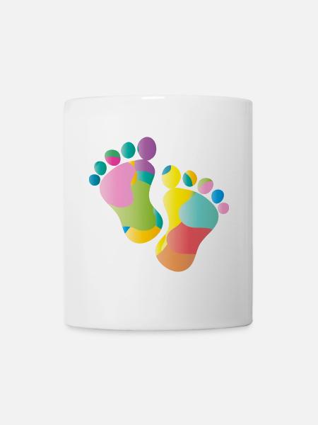 empreintes colorées de bébé - Mug blanc - blanc