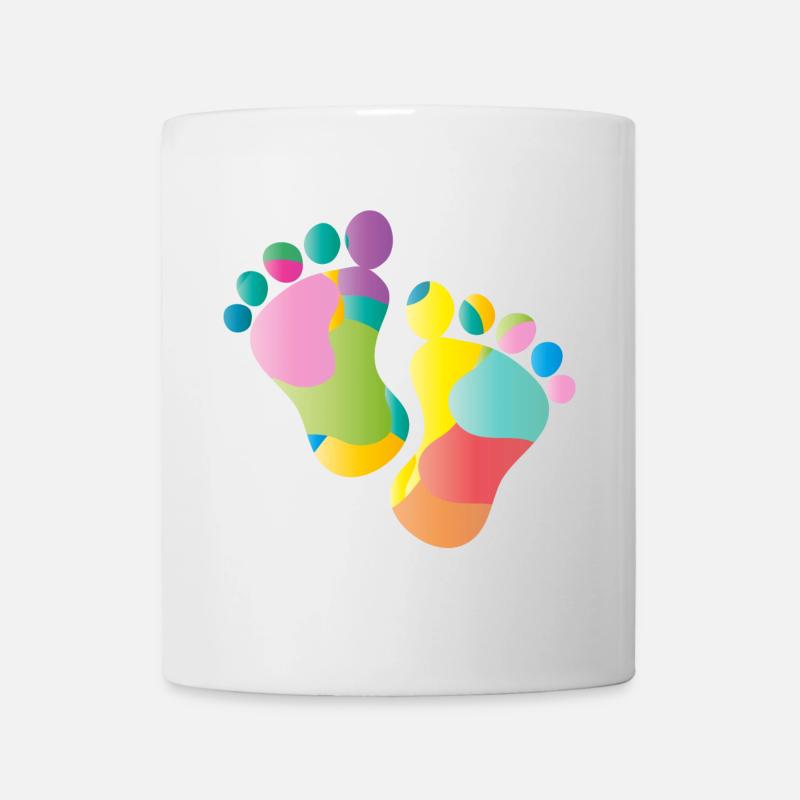 colorful baby footprints - Mug - white