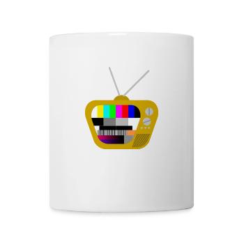 Vieux téléviseur avec motif de test (marron) - Mug blanc - blanc - Devant