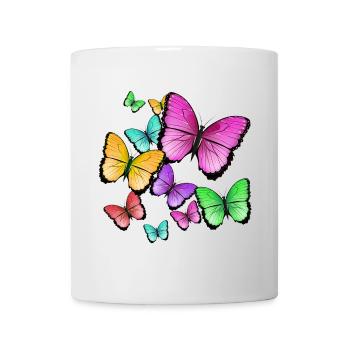 papillons de couleur sauvage - Mug blanc - blanc - Devant