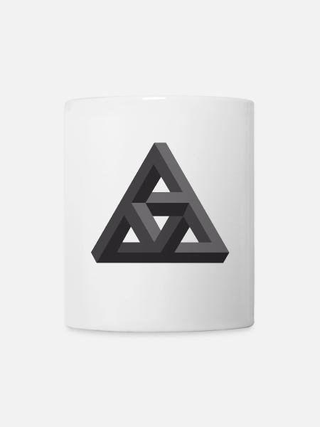 Motif géométrique abstrait en gris - Mug blanc - blanc
