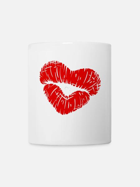 Bisous de coeur - Mug blanc - blanc