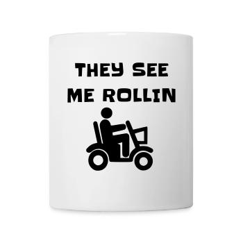 Ils me voient rouler avec mon scooter de mobilité # - Mug blanc - blanc - Devant