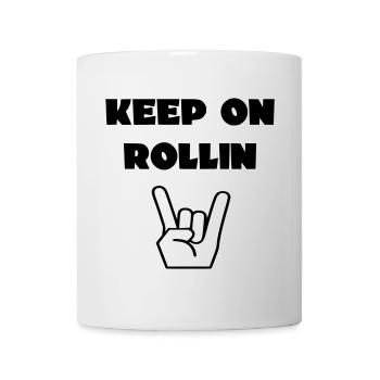 Always keep rolling with your wheelchair # - Mug - white - Front