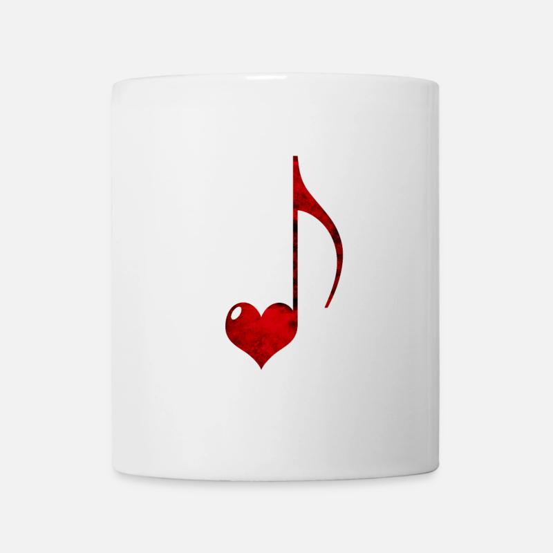 Rotes Herz und Musiknote Illustration - Tasse - Weiß