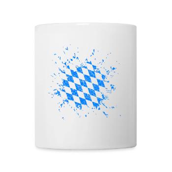 Bayerische Flagge Splatter Bayern Bavaria - Tasse - Weiß - Vorne
