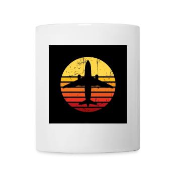 Airplane face mask - Mug - white - Front