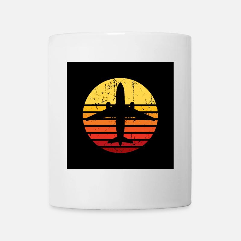 Flugzeug Gesichtsmaske - Tasse - Weiß