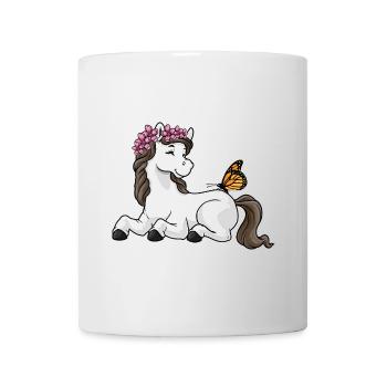 Couronne de fleurs de cheval - Mug blanc - blanc - Devant