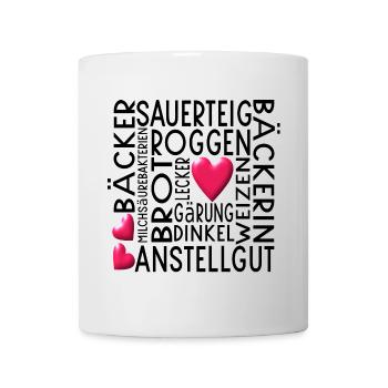 HOBBYBÄCKERIN SAUERTEIG FÜTTERN BROT BACKEN TEIG - Tasse - Weiß - Vorne