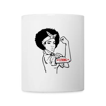Afro Girl Powerfrau Frauenpower Strong Woman Gift - Tasse - Weiß - Vorne