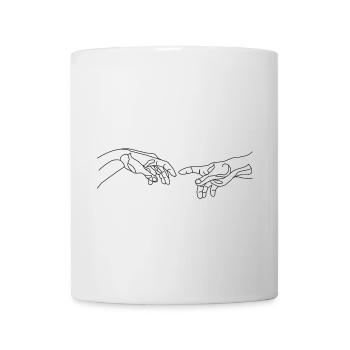 Michelangelo die Erschaffung Hand one line draw - Tasse - Weiß - Vorne