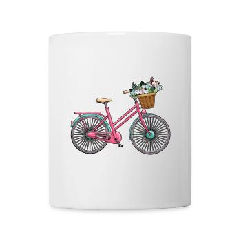 Women's Bicycle Flowers - Mug - white - Front